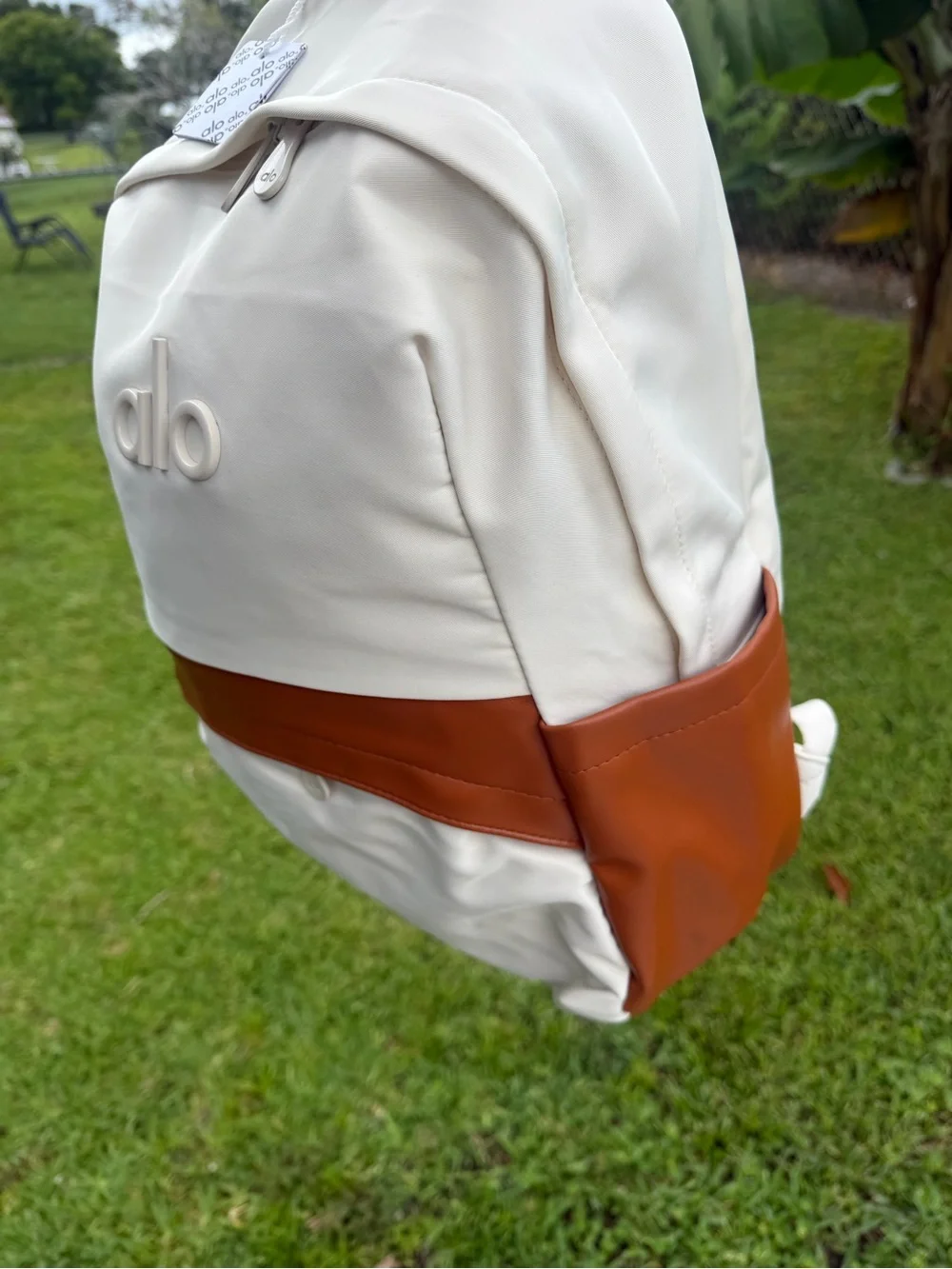 ALO YOGA Cream and Brown Two-Tone Backpack